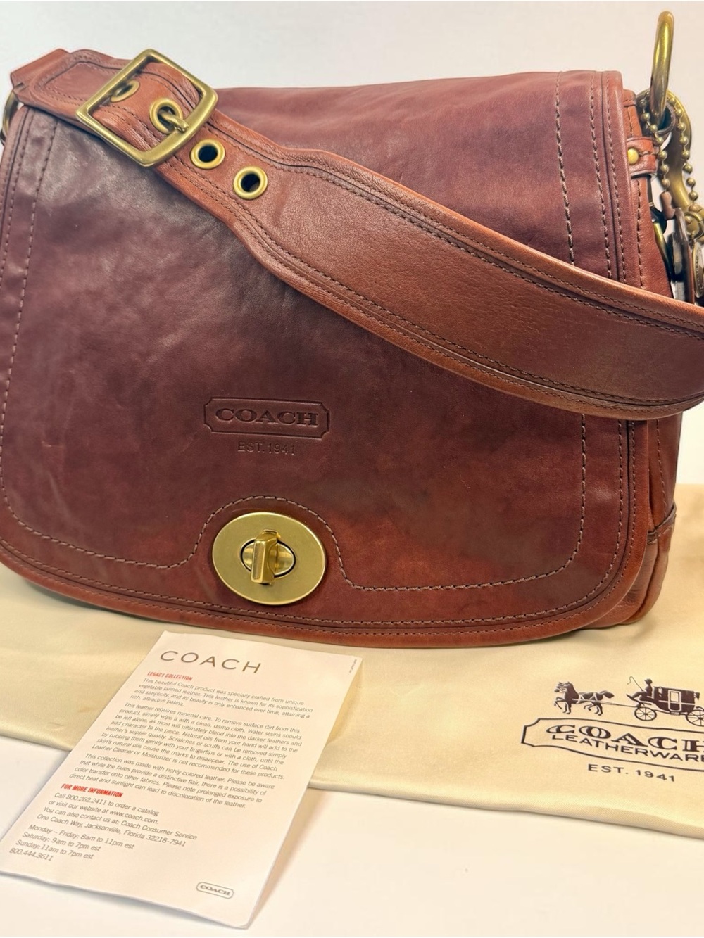 Vintage Coach 65th Anniversary Legacy Ali Flap Bag 11134 - Vachetta Leather - Picture 3 of 16